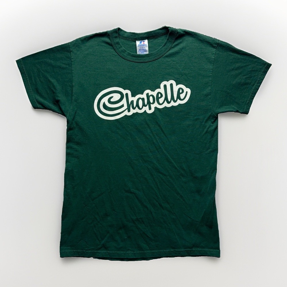 Russell Athletic Chapelle High Mean Green Band Graphic T-Shirt Mens S Green 90s